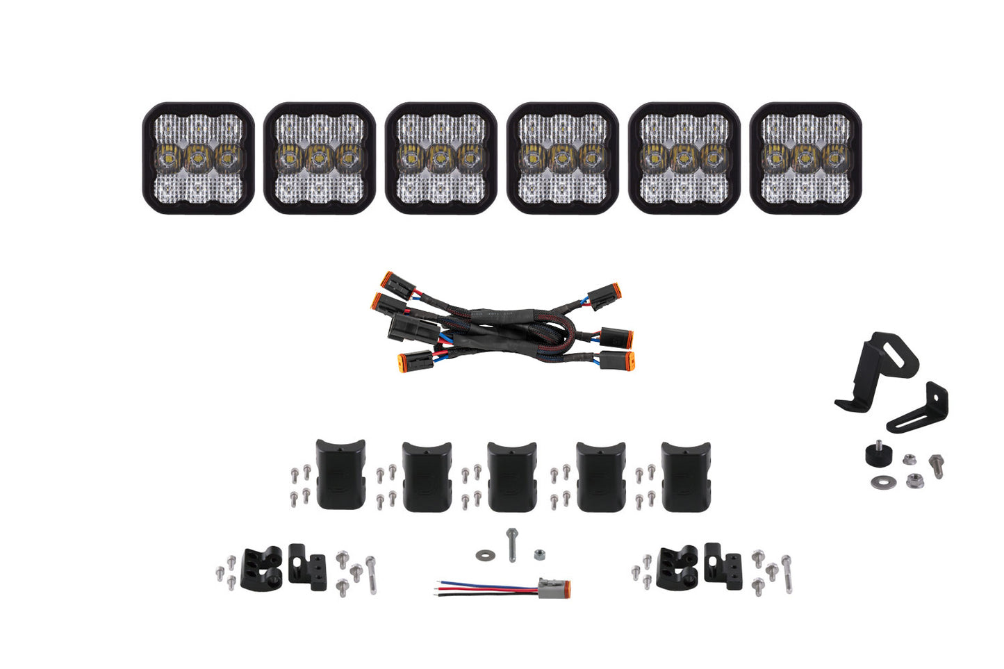 Diode Dynamics Ss5 Pro  Universal Cross Link 6 Pod Lightbar White Combo - DD7244