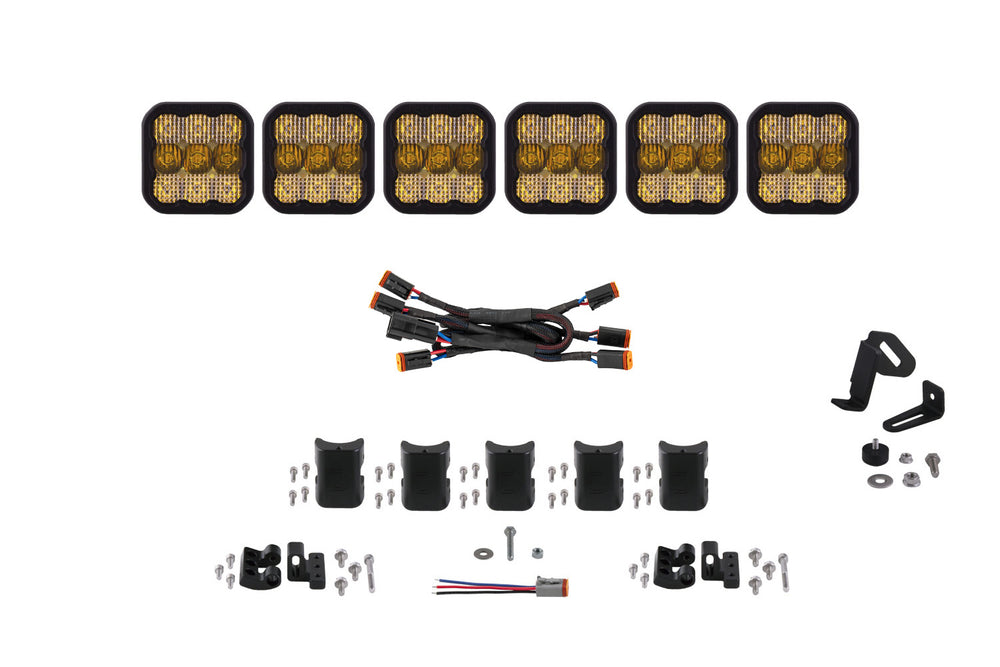 Diode Dynamics Ss5 Pro Universal Cross Link 6 Pod Lightbar Yellow Combo - DD7245