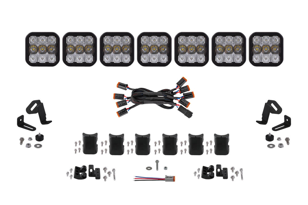 Diode Dynamics Ss5 Pro Universal Cross Link 7 Pod Lightbar White Combo - DD7246