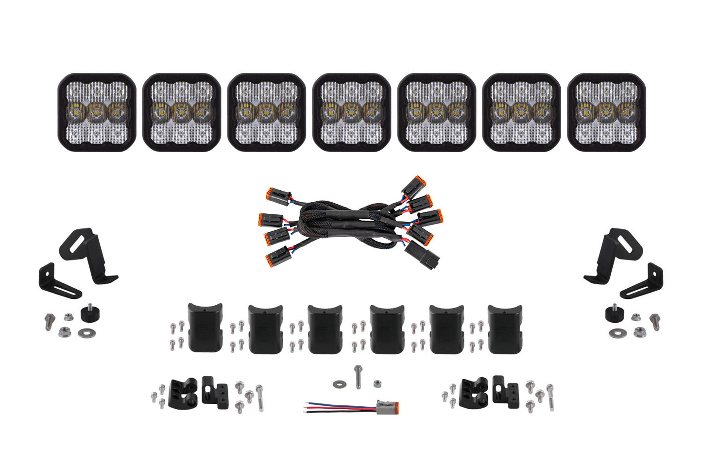 Diode Dynamics Ss5 Pro Universal Cross Link 7 Pod Lightbar White Combo - DD7246
