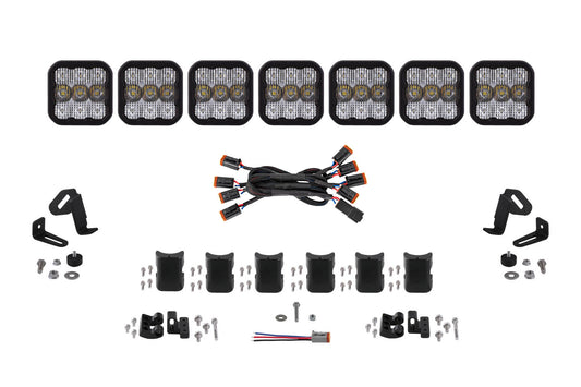 Diode Dynamics Ss5 Pro Universal Cross Link 7 Pod Lightbar White Combo - DD7246
