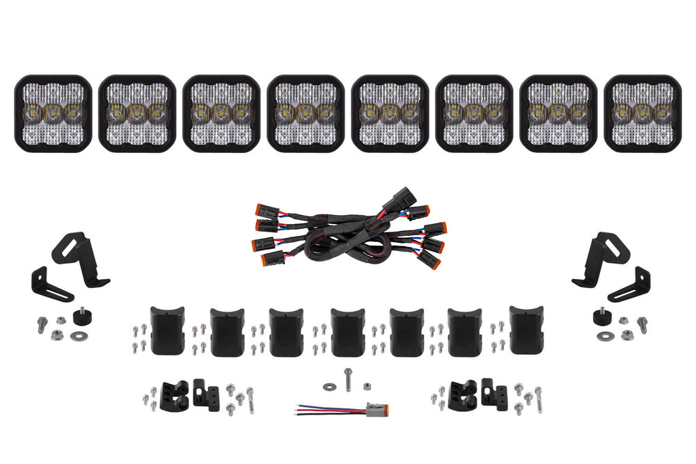 Diode Dynamics Ss5 Pro Universal Cross Link 8 Pod Lightbar White Combo - DD7248