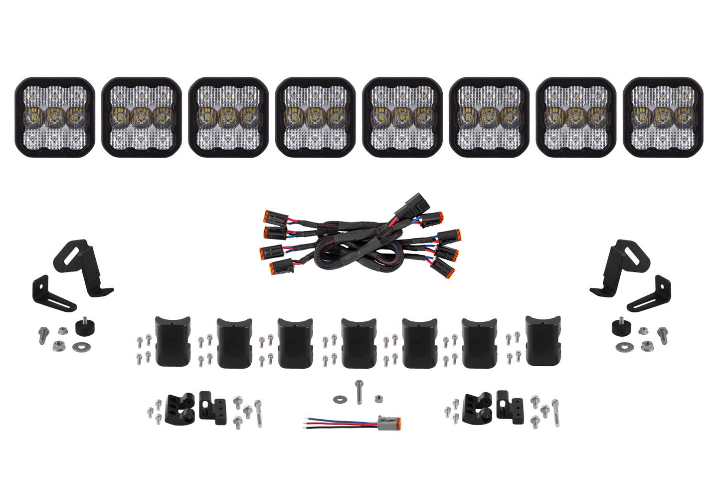 Diode Dynamics Ss5 Pro Universal Cross Link 8 Pod Lightbar White Combo - DD7248