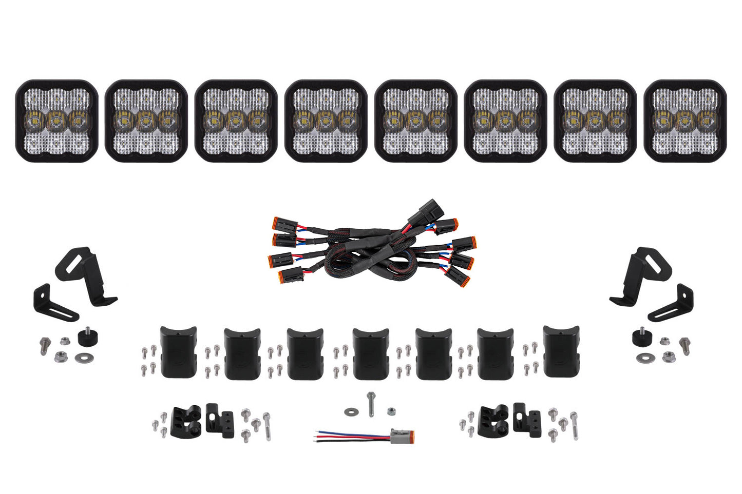 Diode Dynamics Ss5 Pro Universal Cross Link 8 Pod Lightbar White Combo - DD7248