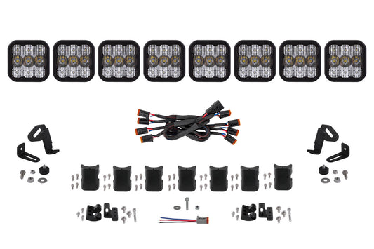 Diode Dynamics Ss5 Pro Universal Cross Link 8 Pod Lightbar White Combo - DD7248