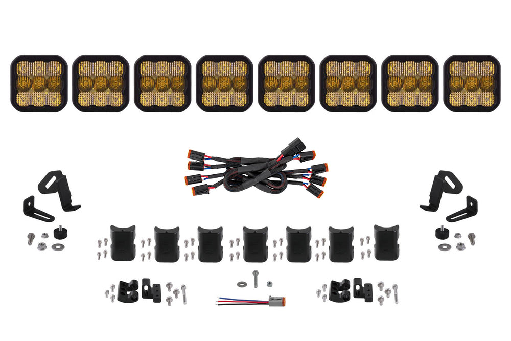 Diode Dynamics Ss5 Pro Universal Cross Link 8 Pod Lightbar Yellow Combo - DD7249