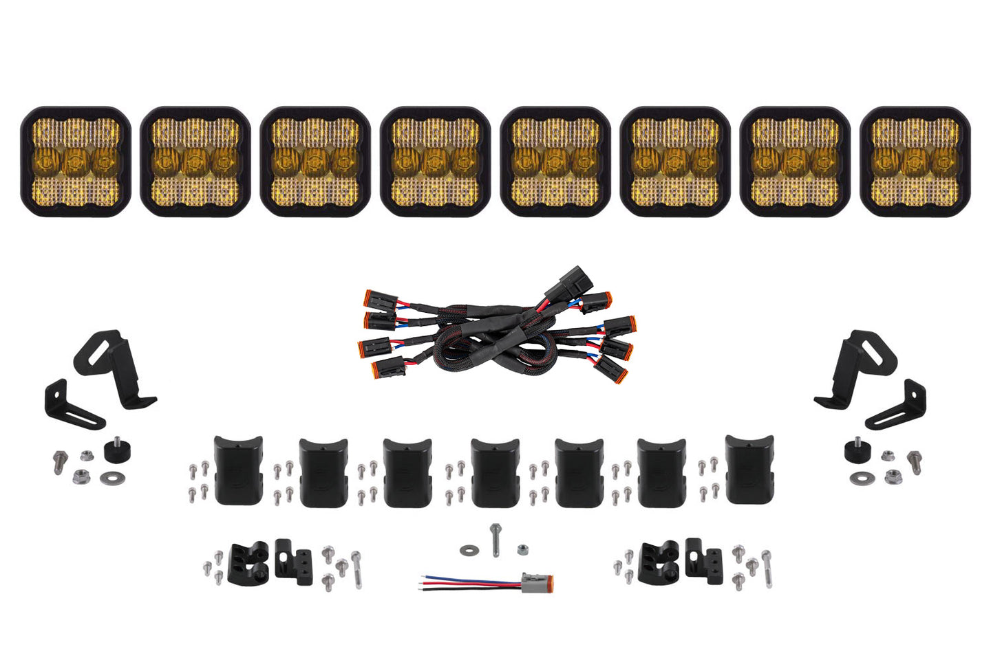 Diode Dynamics Ss5 Pro Universal Cross Link 8 Pod Lightbar Yellow Combo - DD7249
