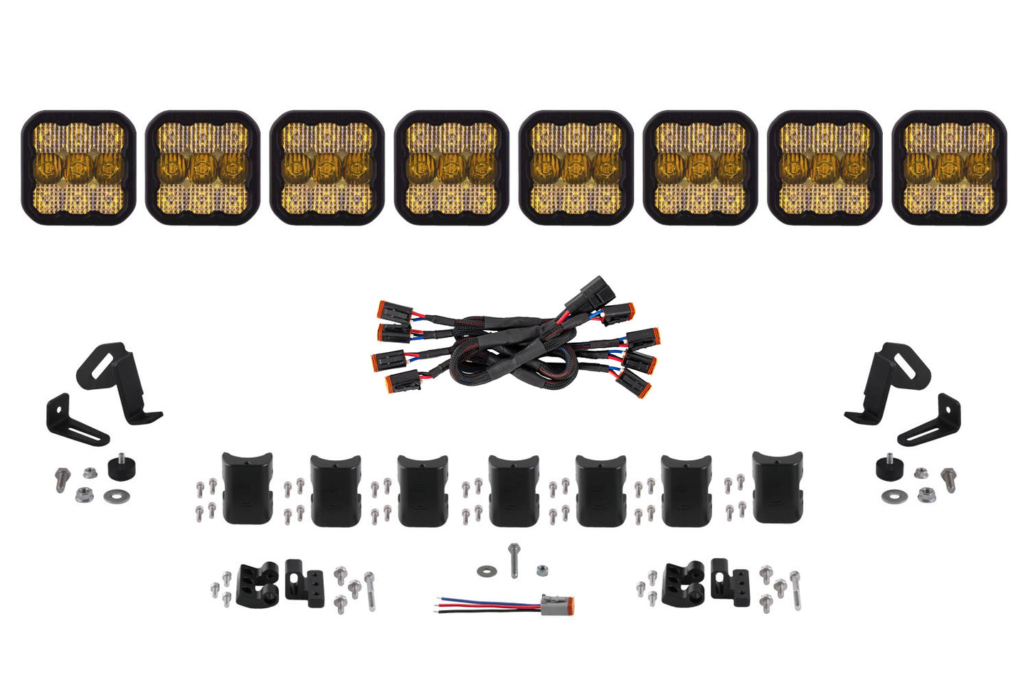 Diode Dynamics Ss5 Pro Universal Cross Link 8 Pod Lightbar Yellow Combo - DD7249