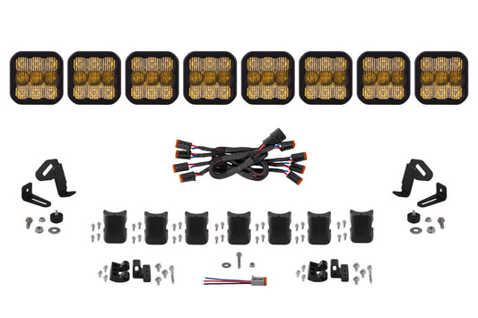 Diode Dynamics Ss5 Pro Universal Cross Link 8 Pod Lightbar Yellow Combo - DD7249