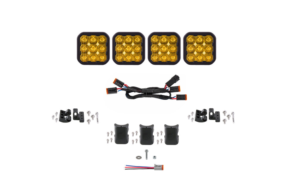 Diode Dynamics Ss5 Pro Universal Cross Link 4 Pod Lightbar Yellow Driving - DD7253