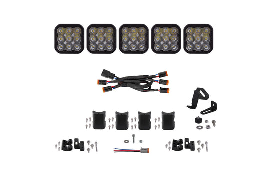 Diode Dynamics Ss5 Pro Universal Cross Link 5 Pod Lightbar White Driving - DD7254
