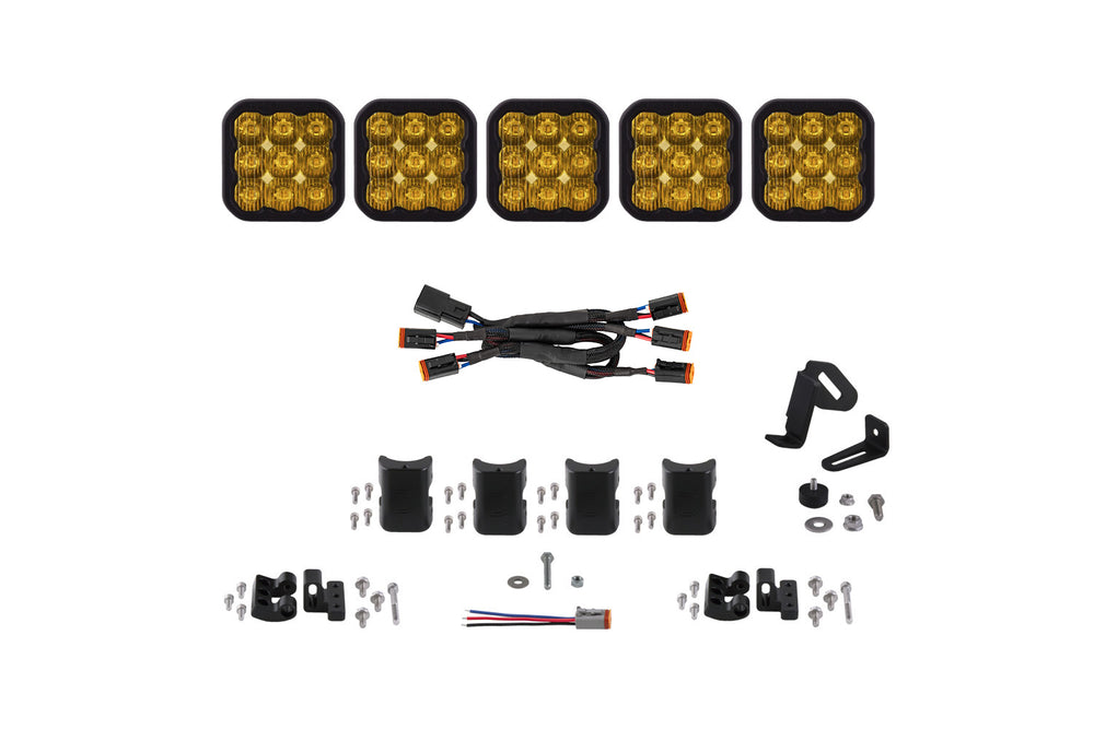 Diode Dynamics Ss5 Pro Universal Cross Link 5 Pod Lightbar Yellow Driving - DD7255