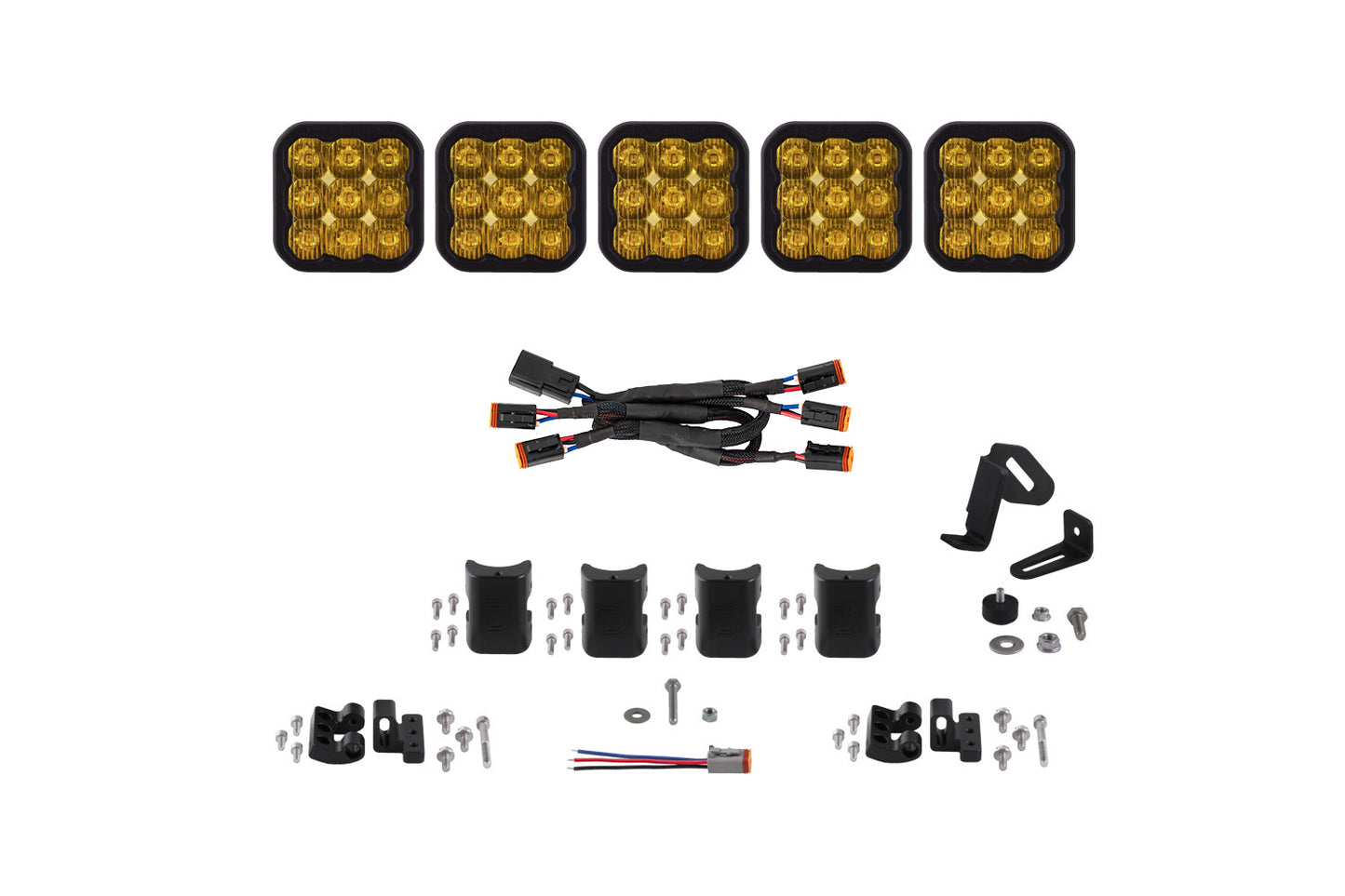 Diode Dynamics Ss5 Pro Universal Cross Link 5 Pod Lightbar Yellow Driving - DD7255