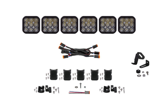 Diode Dynamics Ss5 Pro Universal Cross Link 6 Pod Lightbar White Driving - DD7256