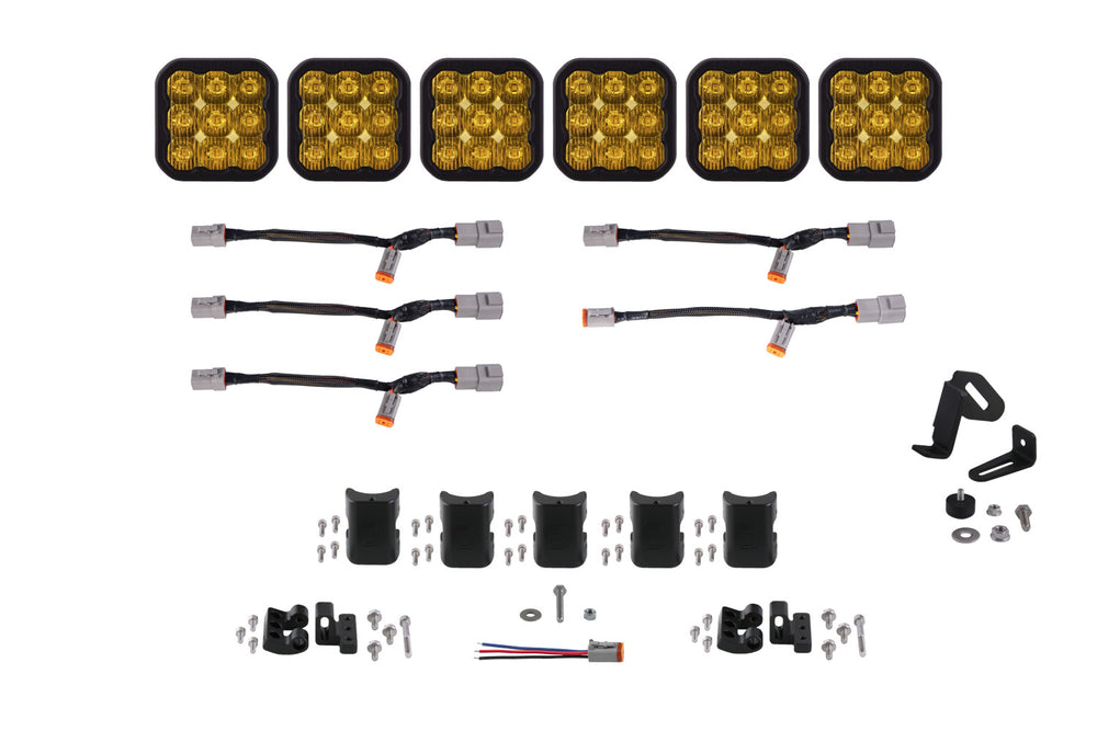 Diode Dynamics Ss5 Pro Universal Cross Link 6 Pod Lightbar Yellow Driving - DD7257