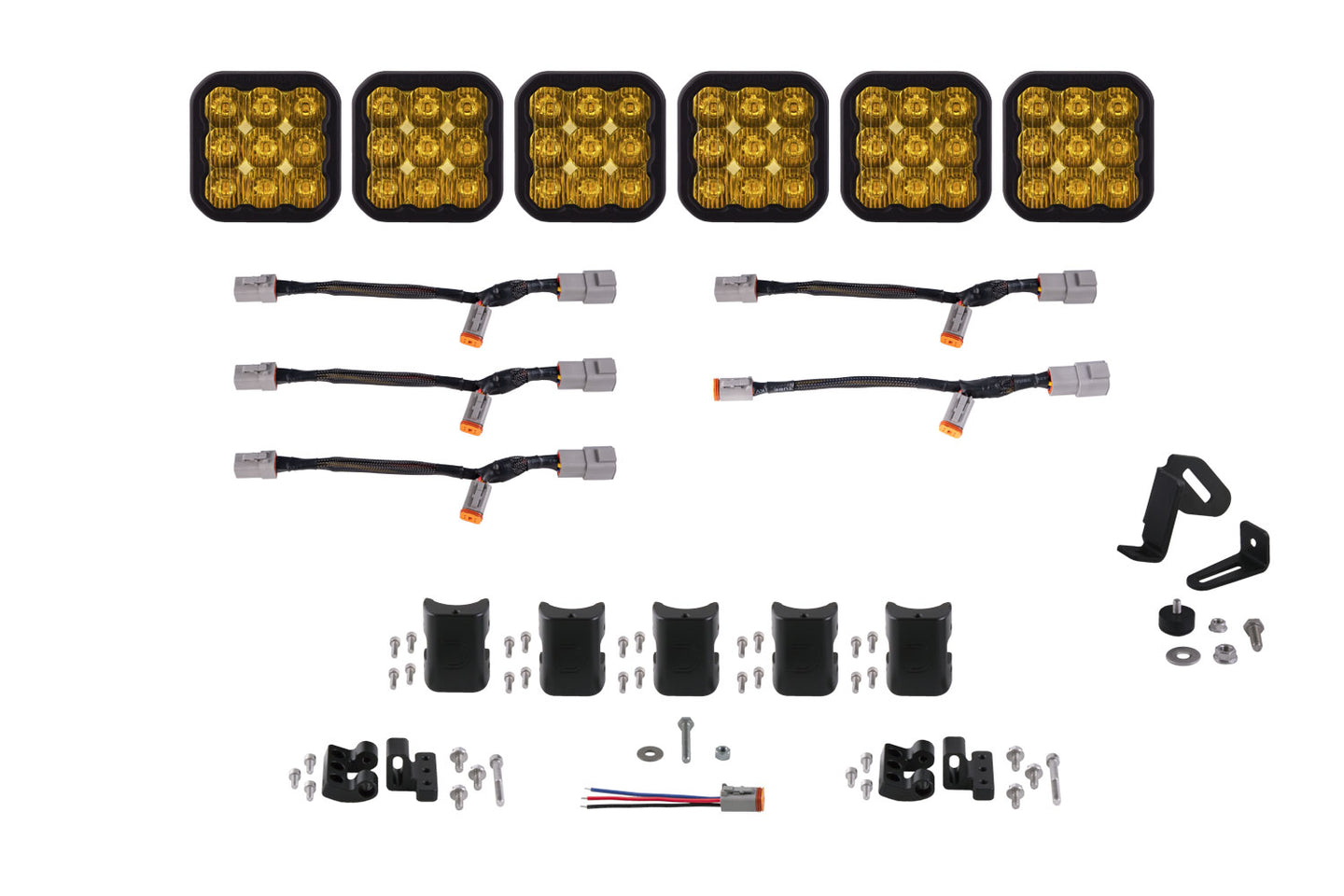 Diode Dynamics Ss5 Pro Universal Cross Link 6 Pod Lightbar Yellow Driving - DD7257