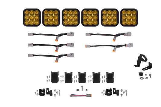 Diode Dynamics Ss5 Pro Universal Cross Link 6 Pod Lightbar Yellow Driving - DD7257