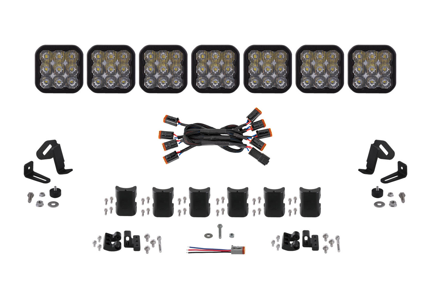Diode Dynamics Ss5 Pro Universal Cross Link 7 Pod Lightbar White Driving - DD7258