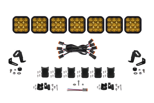 Diode Dynamics Ss5 Pro Universal Cross Link 7 Pod Lightbar Yellow Driving - DD7259