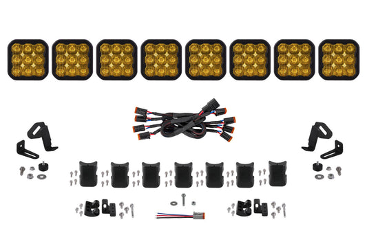 Diode Dynamics Ss5 Pro Universal Cross Link 8 Pod Lightbar Yellow Driving - DD7261