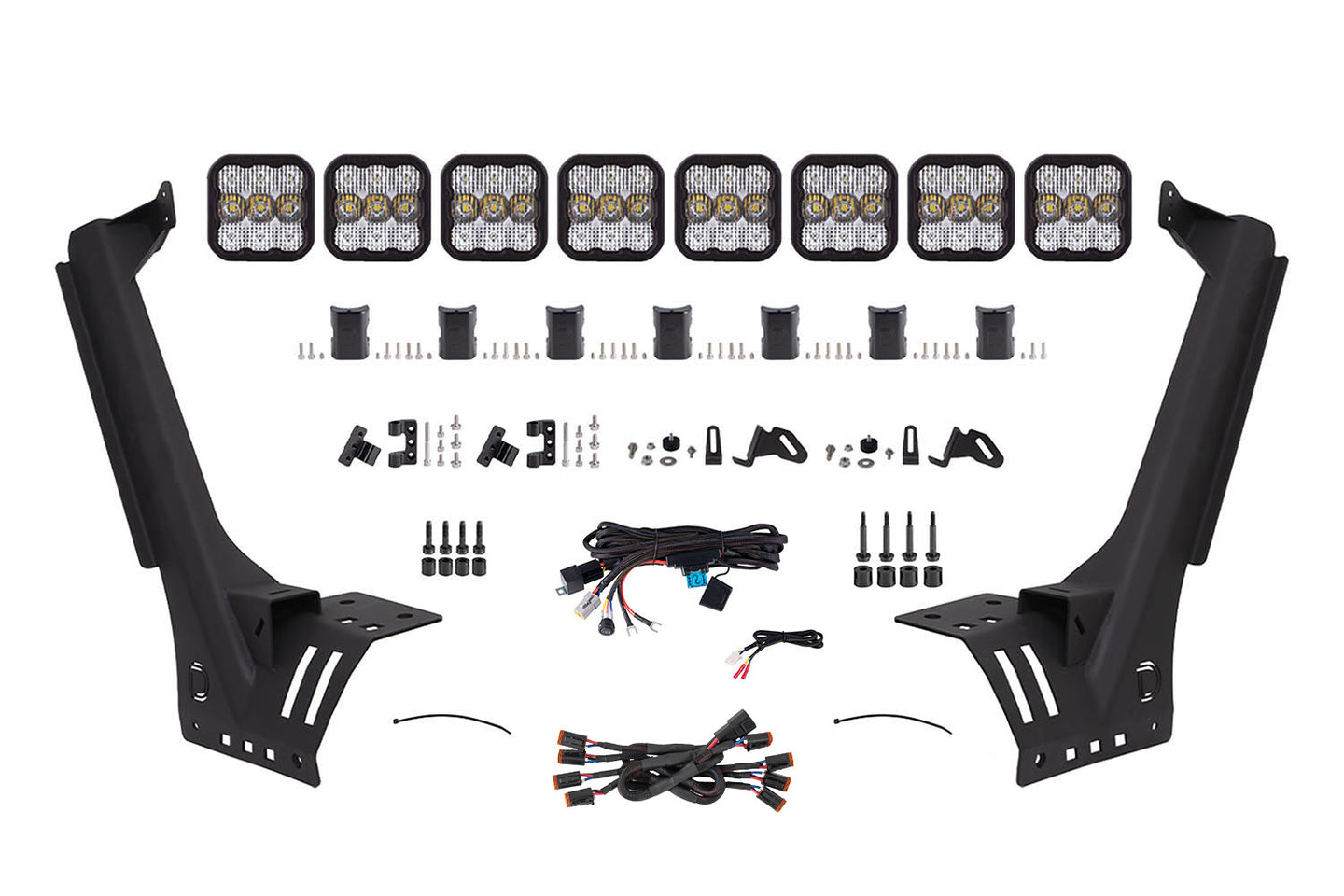 Diode Dynamics Jeep Jl Ss5 Pro Cross Link Windshield White Combo Lightbar Kit - DD7262