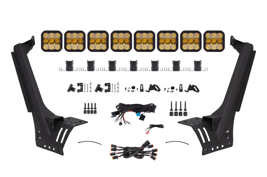 Diode Dynamics Jeep Jl Ss5 Pro Cross Link Windshield Yellow Combo Lightbar Kit - DD7263