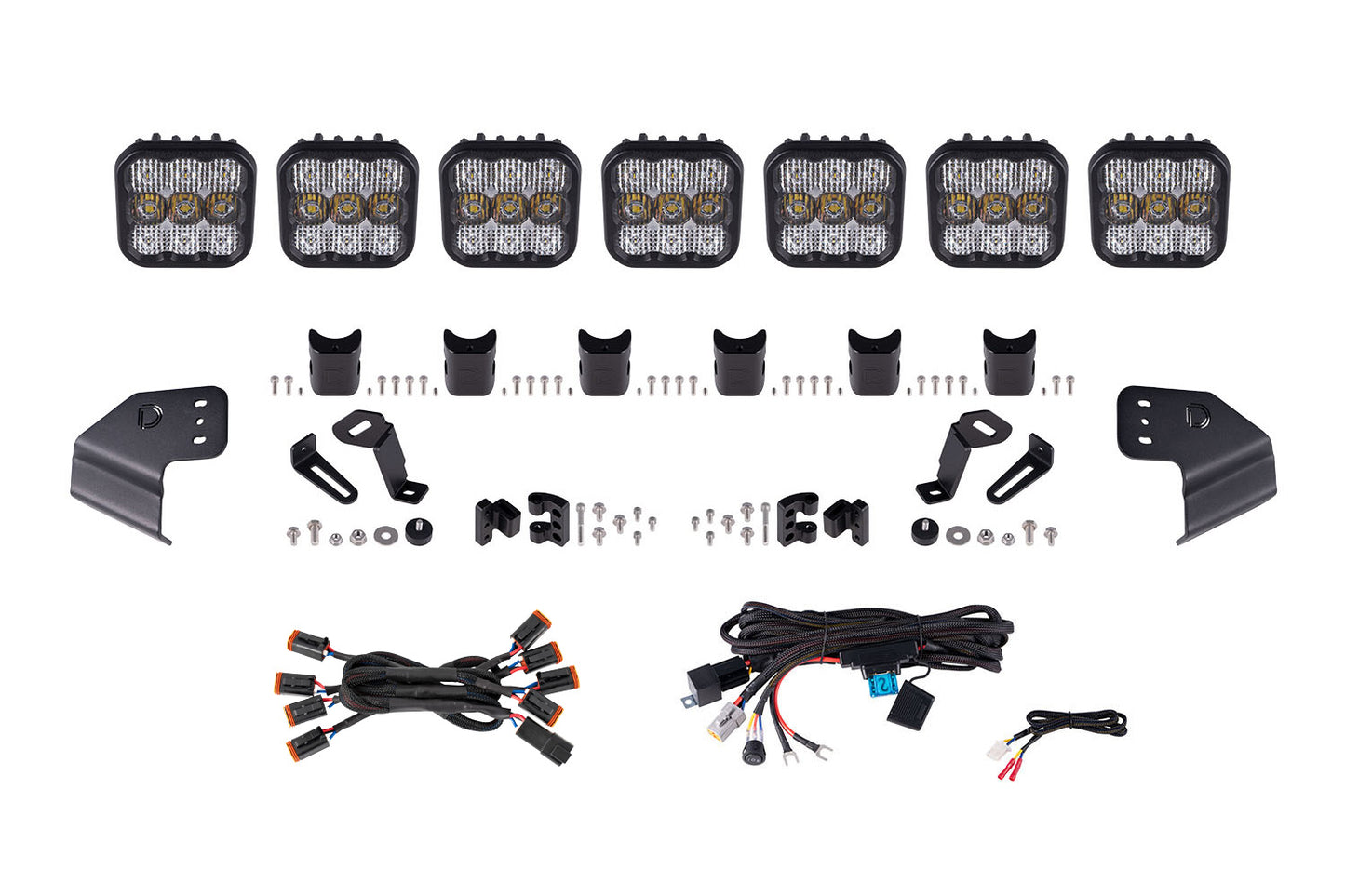 Diode Dynamics Bronco Ss5 Pro Cross Link Windshield White Combo Lightbar Kit - DD7264