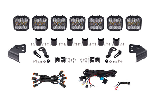 Diode Dynamics Bronco Ss5 Pro Cross Link Windshield White Combo Lightbar Kit - DD7264