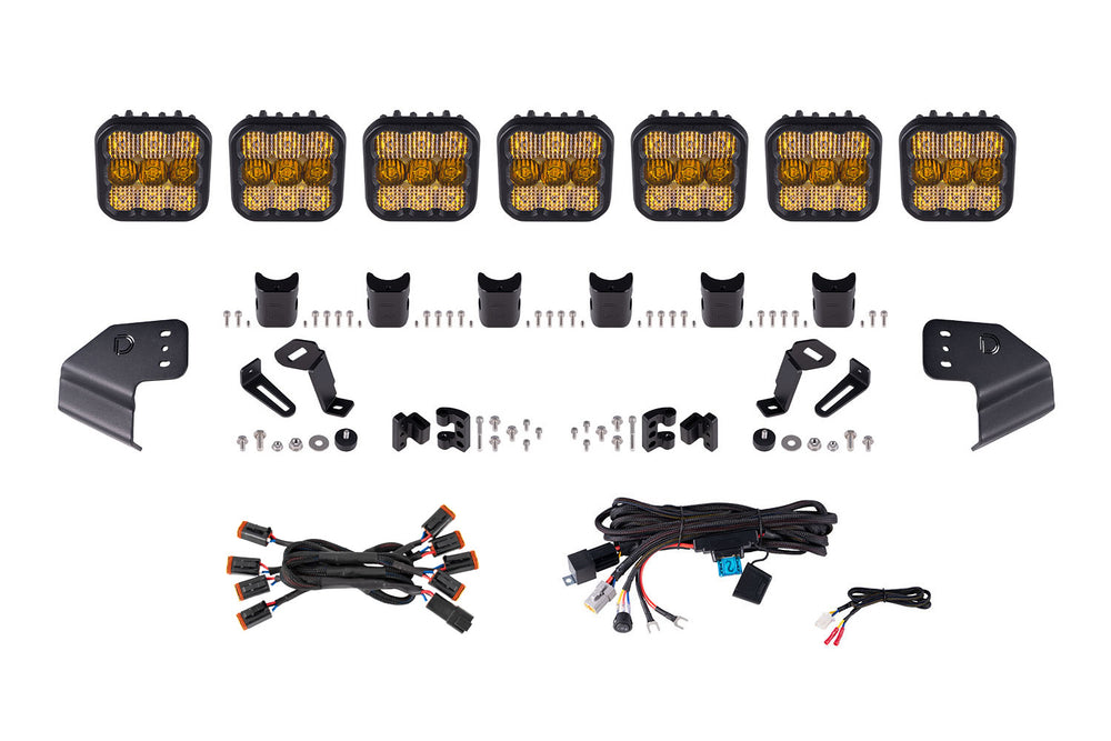 Diode Dynamics Bronco Ss5 Pro Cross Link Windshield Yellow Combo Lightbar Kit - DD7265