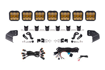 compare product Diode Dynamics Bronco Ss5 Pro Cross Link Windshield Yellow Combo Lightbar Kit - DD7265
