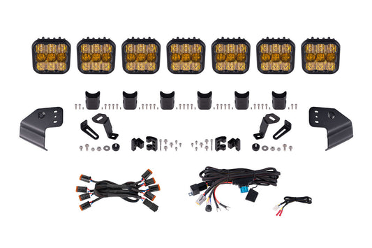 Diode Dynamics Bronco Ss5 Pro Cross Link Windshield Yellow Combo Lightbar Kit - DD7265