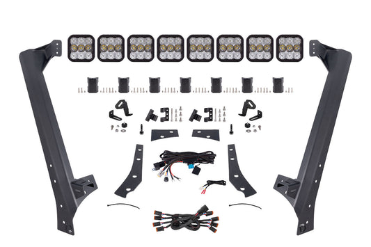 Diode Dynamics Jeep Jk Ss5 Pro Cross Link Windshield White Combo Lightbar Kit - DD7266