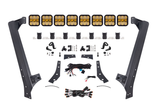 Diode Dynamics Jeep Jk Ss5 Pro Cross Link Windshield Yellow Combo Lightbar Kit - DD7267