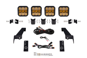 compare product Diode Dynamics Jeep Jk Ss5 4 Pod Cross Link Grille Lightbar Kit  Pro Yellow Combo - DD7273