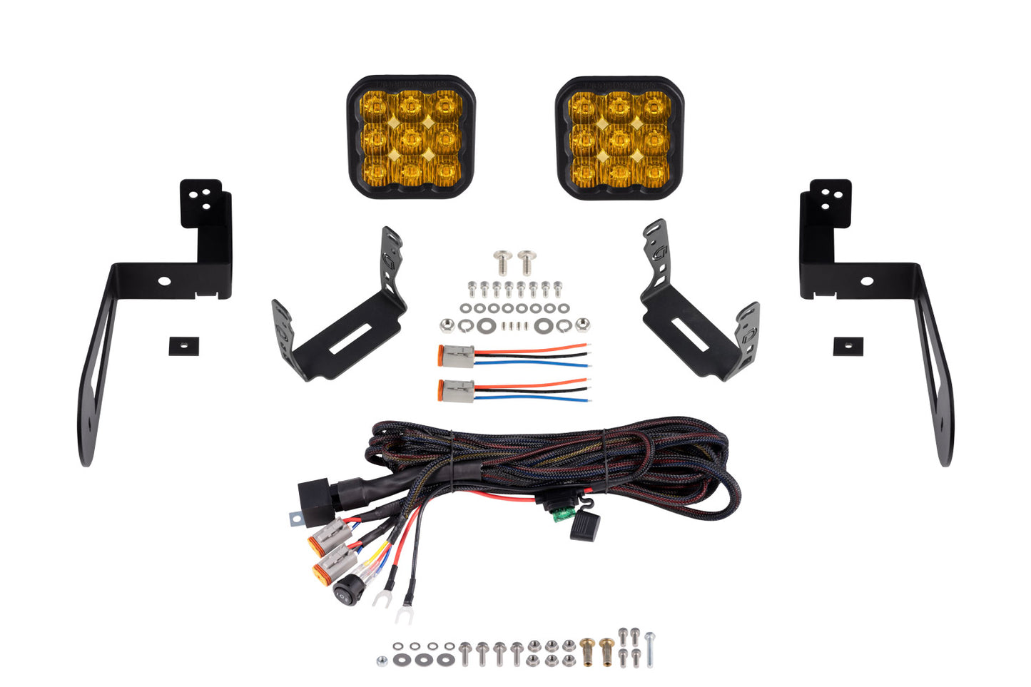 Diode Dynamics Jeep Jk Ss5 Cross Link Bumper Lightbar Kit  Pro Yellow Driving - DD7287