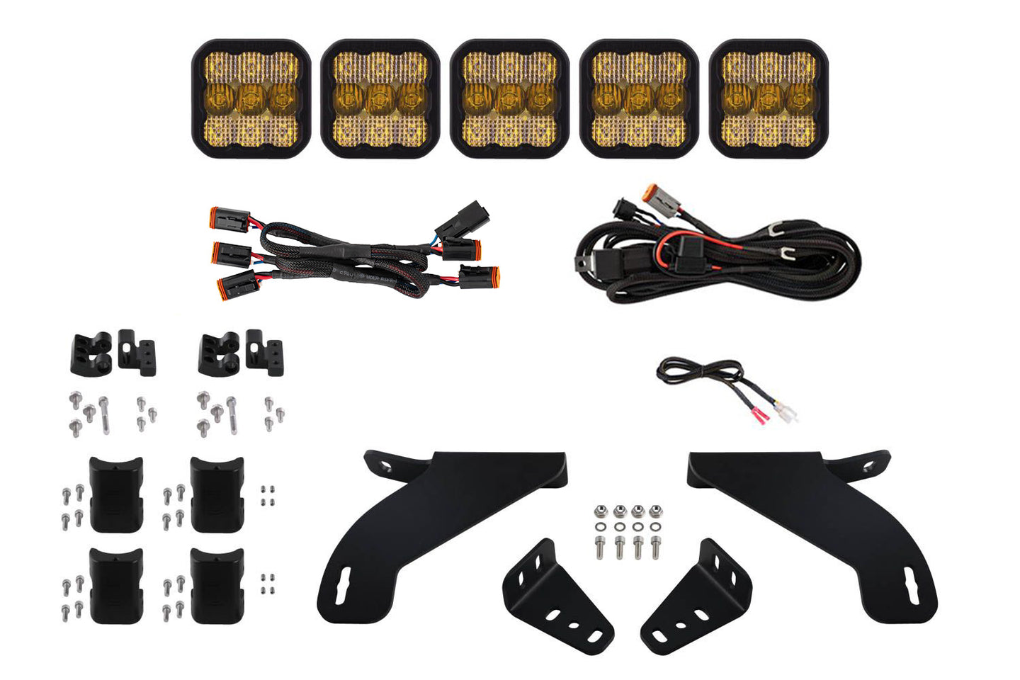 Diode Dynamics Ss5 Grille Cross Link Lightbar Kit For 2021 2023 Ford F 150  Sport Yellow Combo - DD7318