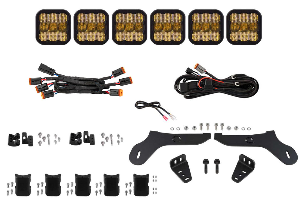 Diode Dynamics Ss5 Grille Cross Link Lightbar Kit For 2017 2020 Ford Raptor  Sport Yellow Combo - DD7336