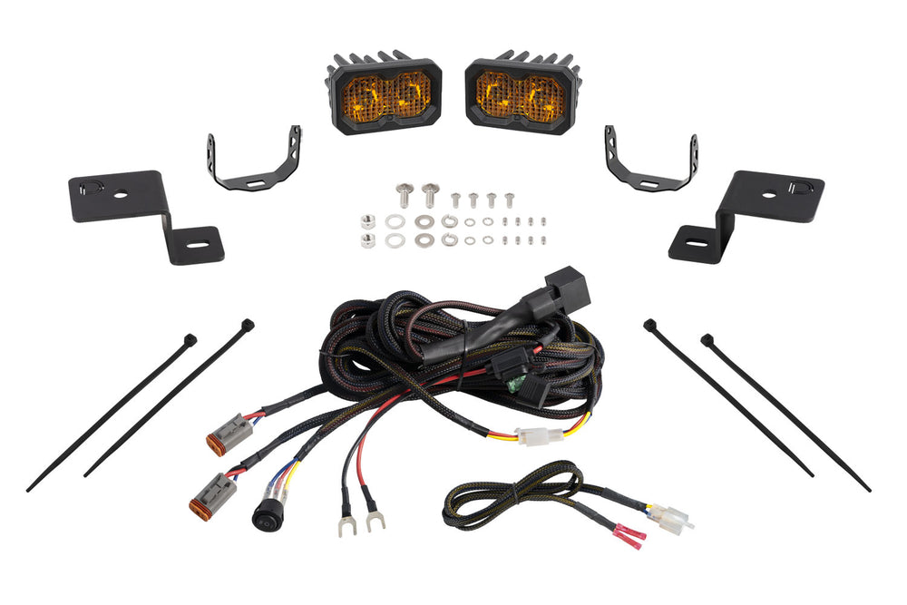 Diode Dynamics Stage Series Backlit Ditch Light Kit For 2021 2025 Ford F 150  C2 2.0 Pro Yellow Combo - DD7368