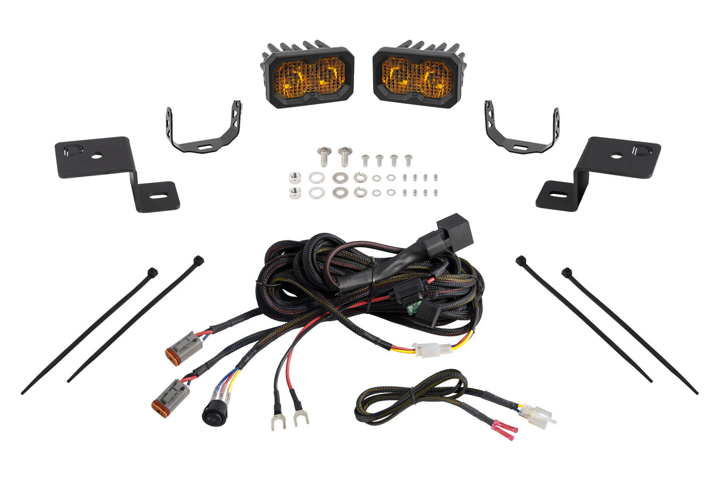 Diode Dynamics Stage Series Backlit Ditch Light Kit For 2021 2025 Ford F 150  C2 2.0 Pro Yellow Combo - DD7368