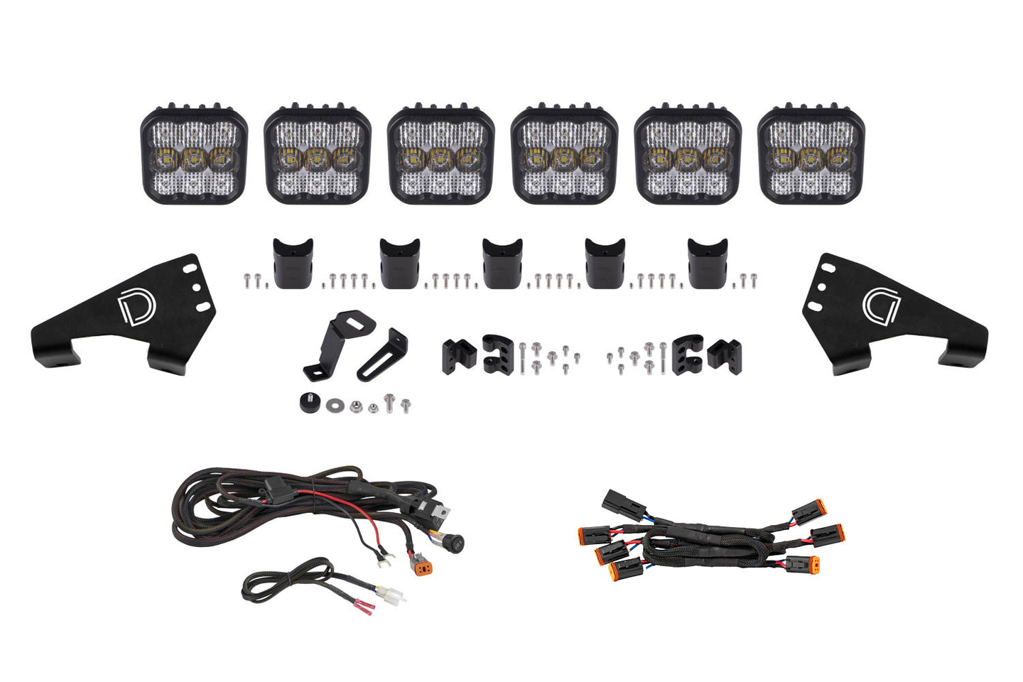Diode Dynamics Polaris Rzr Ss5 Sport Cross Link Roof White Combo Lightbar Kit - DD7630