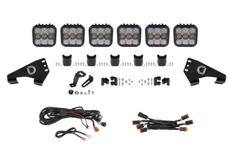 compare product Diode Dynamics Polaris Rzr Ss5 Sport Cross Link Roof White Combo Lightbar Kit - DD7630