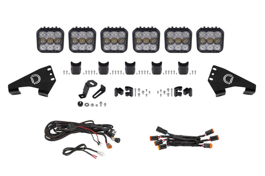 Diode Dynamics Polaris Rzr Ss5 Sport Cross Link Roof White Combo Lightbar Kit - DD7630