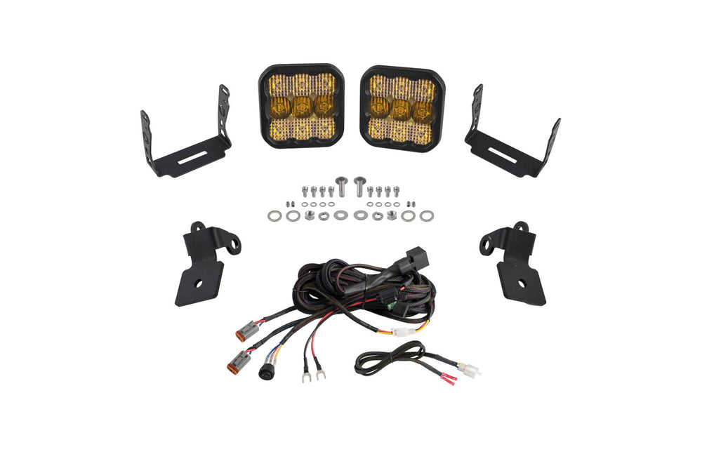 Diode Dynamics Polaris Rzr A Pillar Led Pod Kit  Ss5 Sport Yellow Combo - DD7640