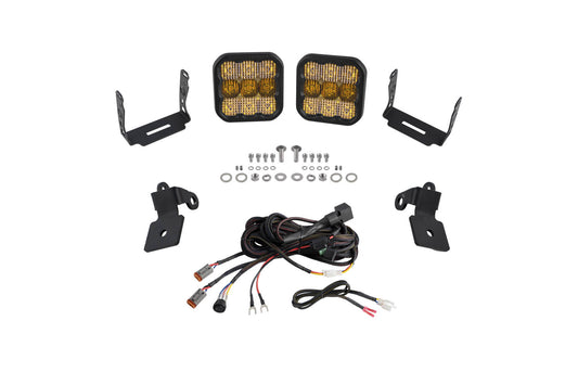 Diode Dynamics Polaris Rzr A Pillar Led Pod Kit  Ss5 Pro Yellow Combo - DD7642