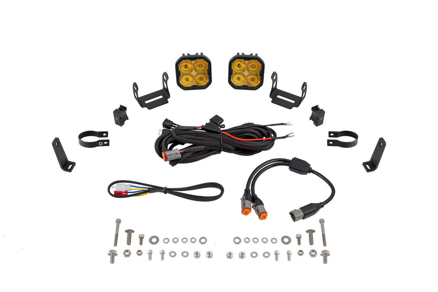 Diode Dynamics Ss3 Led Bumper 1.75 Inch Roll Bar Kit  Max Yellow Sae Fog (Pair) - DD7709