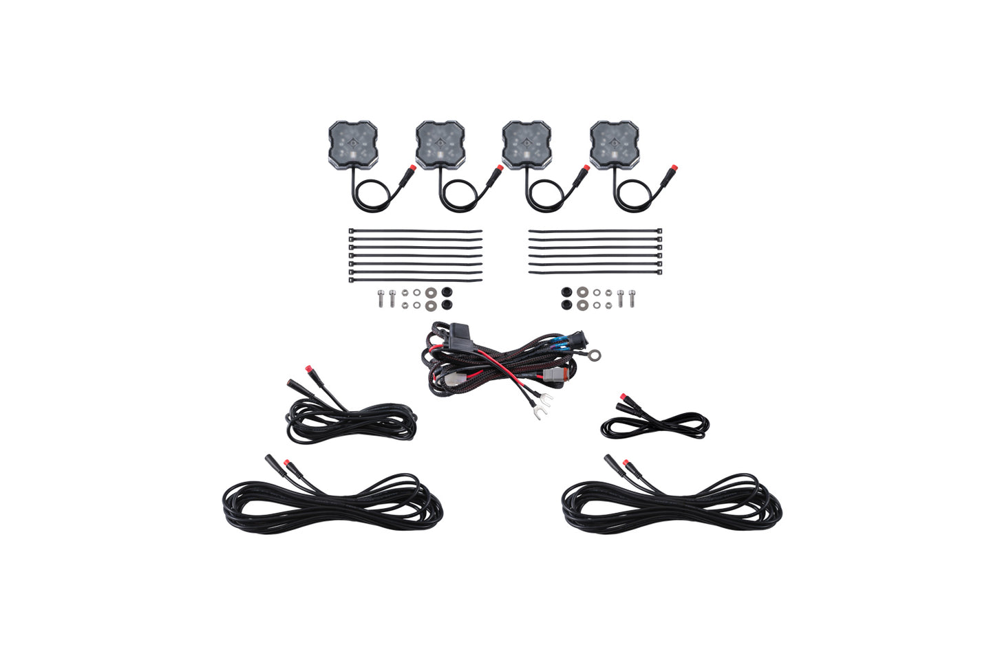Diode Dynamics Rgbw Rock Light Installer Kit (4 Pack) - DD7740