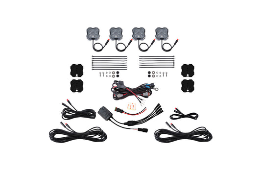 Diode Dynamics Rgbw Rock Light Installer Magnet Mount Kit W/Controller (4 Pack) - DD7741C