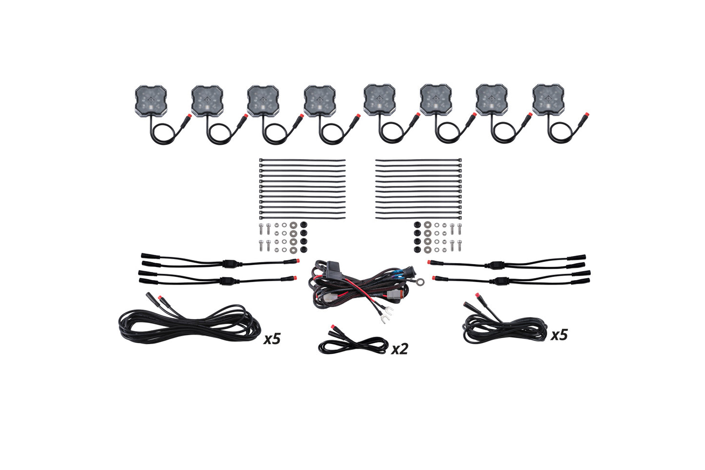 Diode Dynamics Rgbw Rock Light Installer Kit (8 Pack) - DD7744