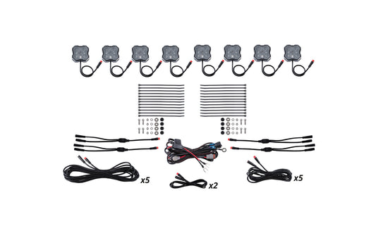 Diode Dynamics Rgbw Rock Light Installer Kit (8 Pack) - DD7744