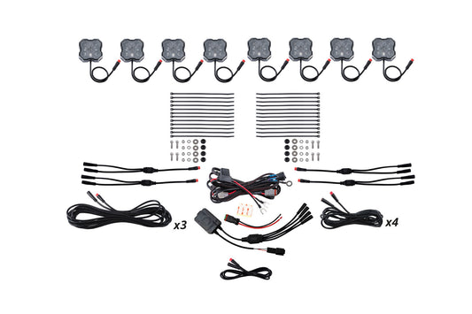 Diode Dynamics Rgbw Rock Light Installer Kit W/Controller (8 Pack) - DD7744C